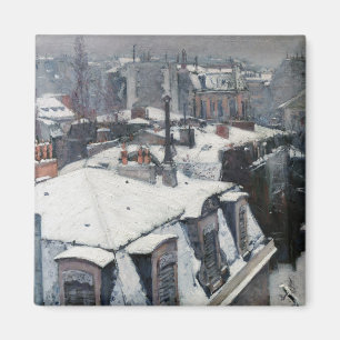 Gustave Caillebotte - Rooftops in the Snow Magnet