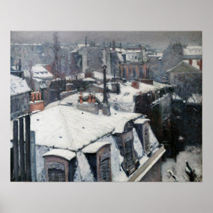 Gustave Caillebotte - Rooftops in the Snow Poster