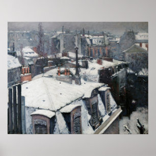 Gustave Caillebotte - Rooftops in the Snow Poster