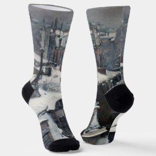 Gustave Caillebotte - Rooftops in the Snow Socks