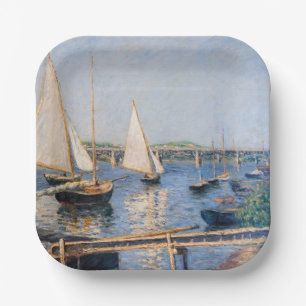 Gustave Caillebotte - Sailing Boats at Argenteuil Paper Plate