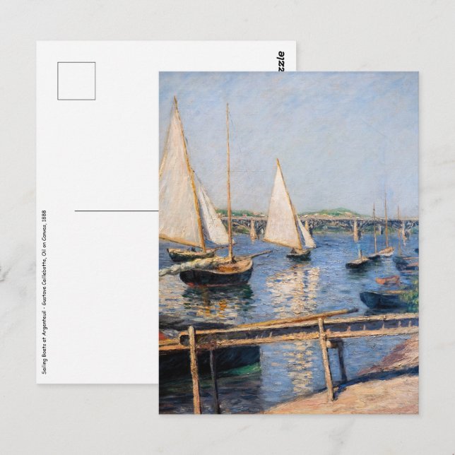 Gustave Caillebotte - Sailing Boats at Argenteuil Postcard (Front/Back)