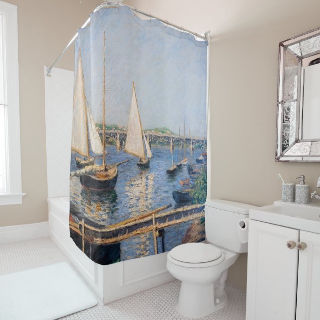 Gustave Caillebotte - Sailing Boats at Argenteuil Shower Curtain (In Situ)