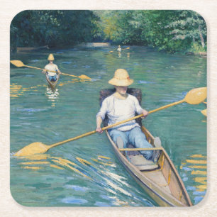 Gustave Caillebotte - Skiffs on the Yerres Square Paper Coaster