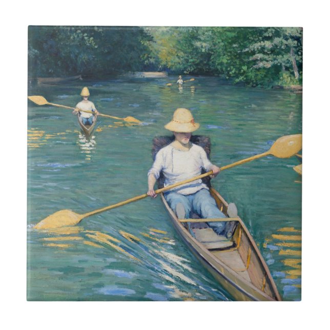 Gustave Caillebotte - Skiffs on the Yerres Tile (Front)