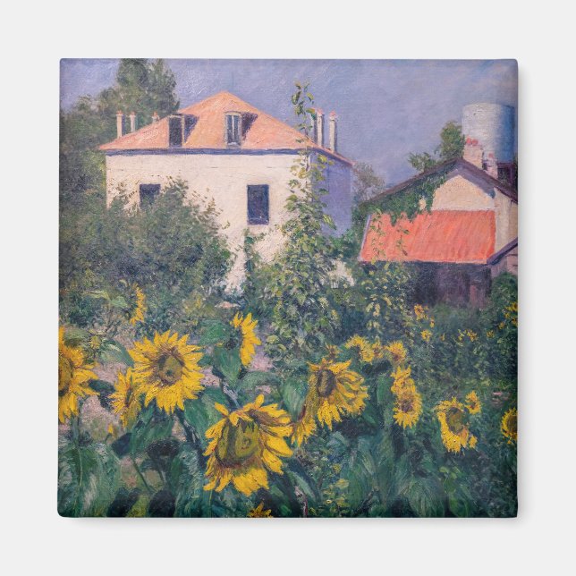 Gustave Caillebotte - Sunflowers, Garden Magnet (Front)
