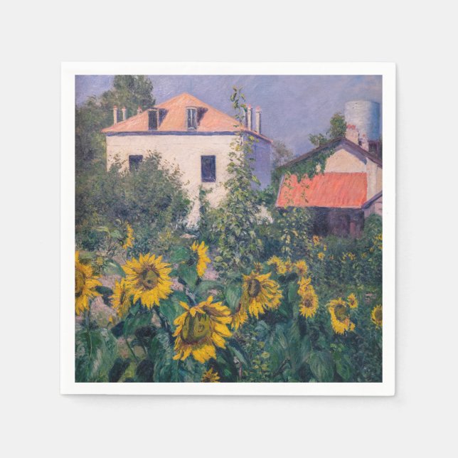 Gustave Caillebotte - Sunflowers, Garden Napkin (Front)