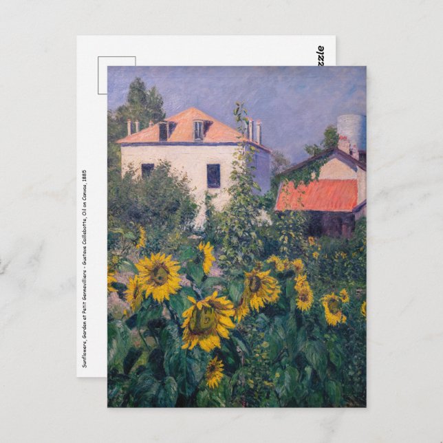 Gustave Caillebotte - Sunflowers, Garden Postcard (Front/Back)