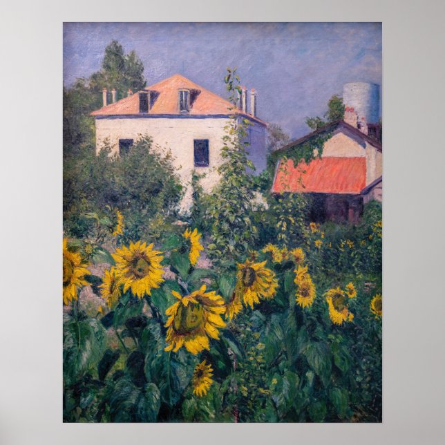 Gustave Caillebotte - Sunflowers, Garden Poster (Front)