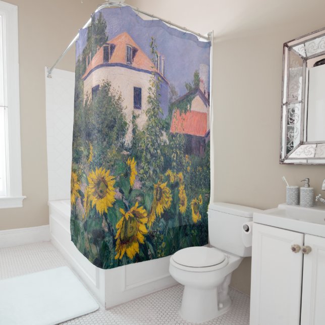 Gustave Caillebotte - Sunflowers, Garden Shower Curtain (In Situ)
