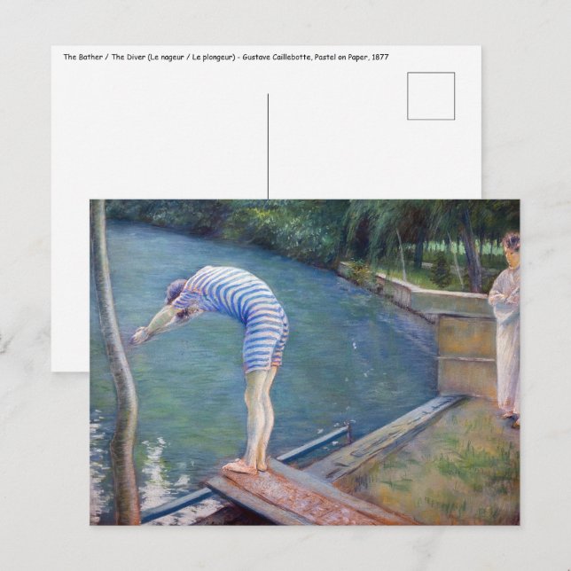 Gustave Caillebotte - The Bather / The Diver Postcard (Front/Back)