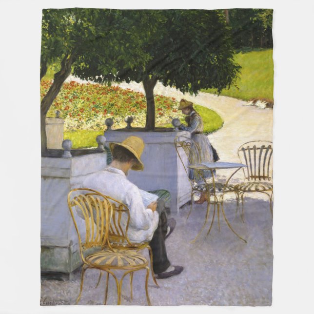 Gustave Caillebotte - The Orange Trees Fleece Blanket (Front)