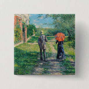 Gustave Caillebotte - The Path Uphill 15 Cm Square Badge