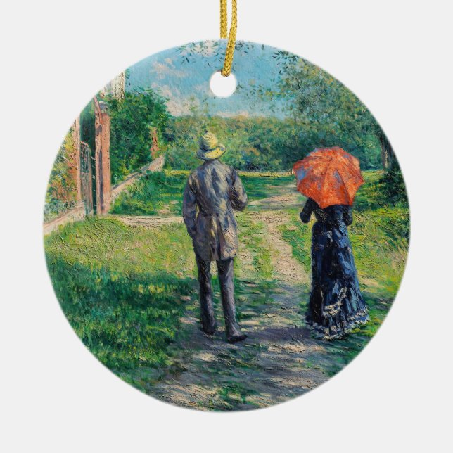 Gustave Caillebotte - The Path Uphill Ceramic Tree Decoration (Front)