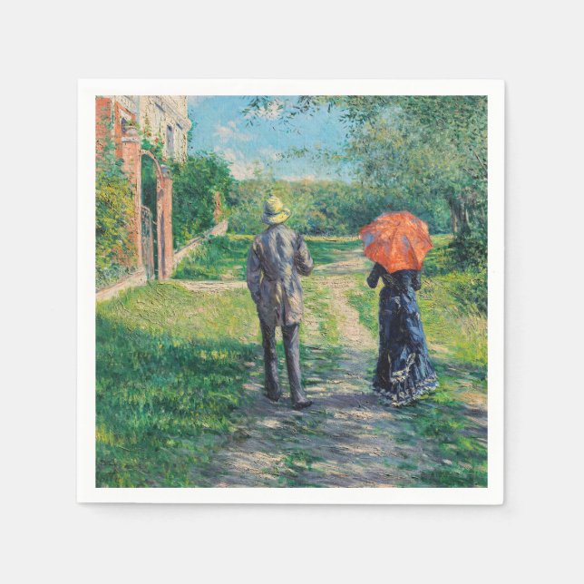Gustave Caillebotte - The Path Uphill Napkin (Front)
