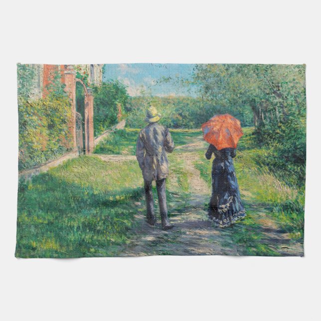Gustave Caillebotte - The Path Uphill Tea Towel (Horizontal)