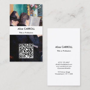 Gustave Caillebotte - The Piano Lesson - QR Code Business Card