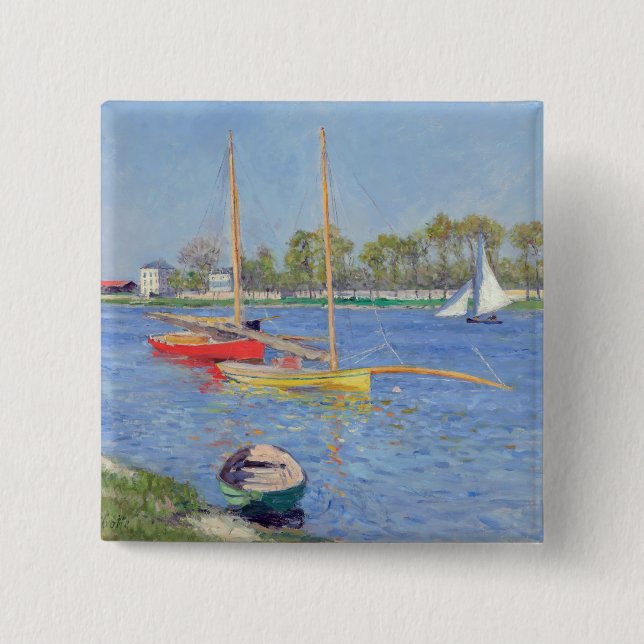 Gustave Caillebotte - The Seine at Argenteuil 15 Cm Square Badge (Front)