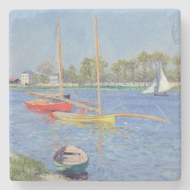 Gustave Caillebotte - The Seine at Argenteuil Stone Coaster (Front)