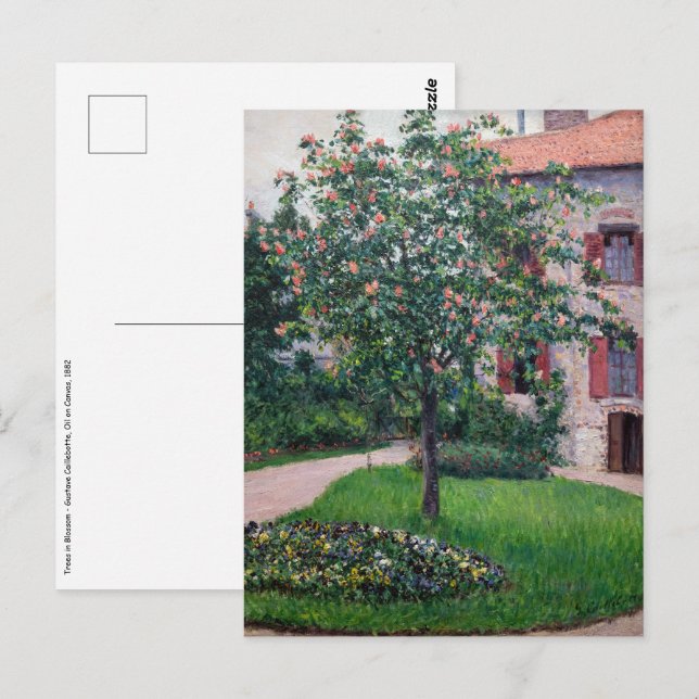 Gustave Caillebotte - Trees in Blossom Postcard (Front/Back)