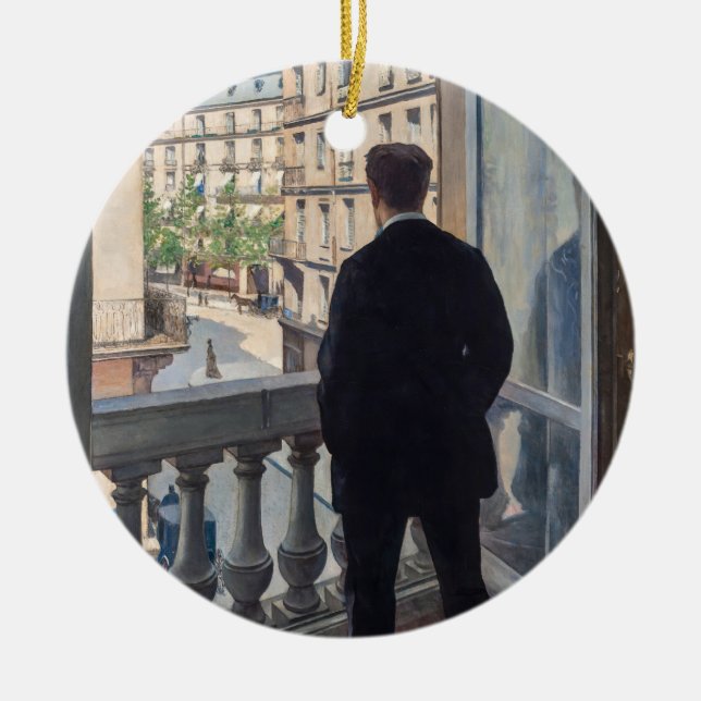 Gustave Caillebotte - Young Man at His Window  Ceramic Tree Decoration (Front)
