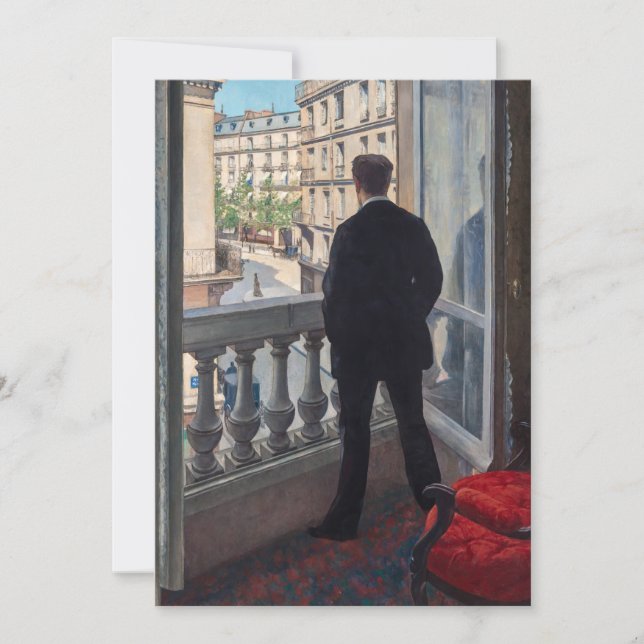 Gustave Caillebotte - Young Man at His Window  Invitation (Front)