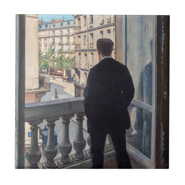 Gustave Caillebotte - Young Man at His Window  Tile (Front)