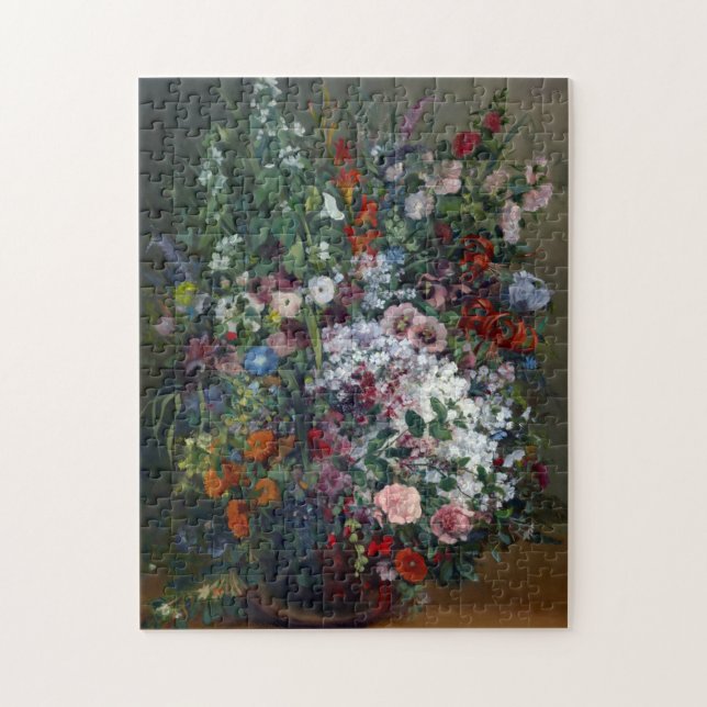 Gustave Courbet Bouquet of Flowers in a Vase Art Jigsaw Puzzle (Vertical)