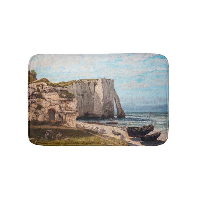 Gustave Courbet - Cliffs at Etretat after Storm Bath Mat (Front)