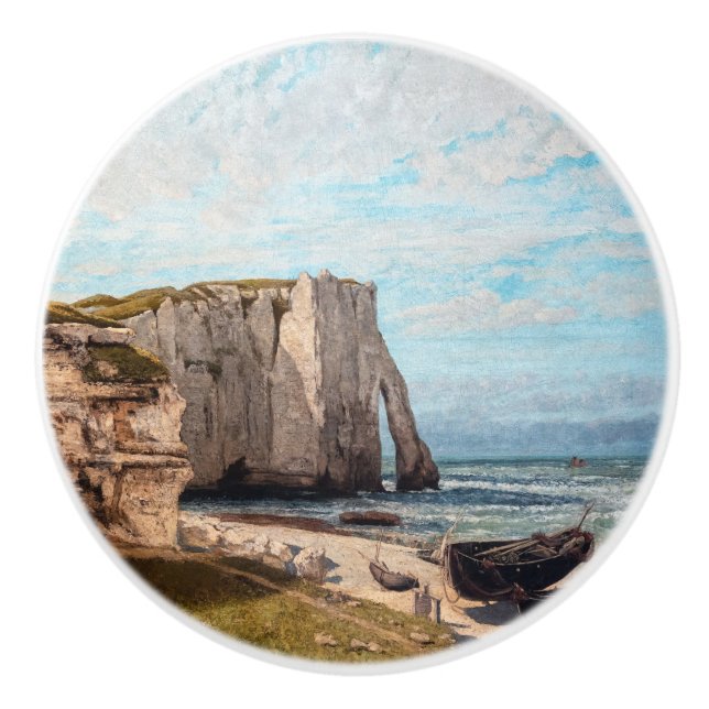 Gustave Courbet - Cliffs at Etretat after Storm Ceramic Knob (Front)