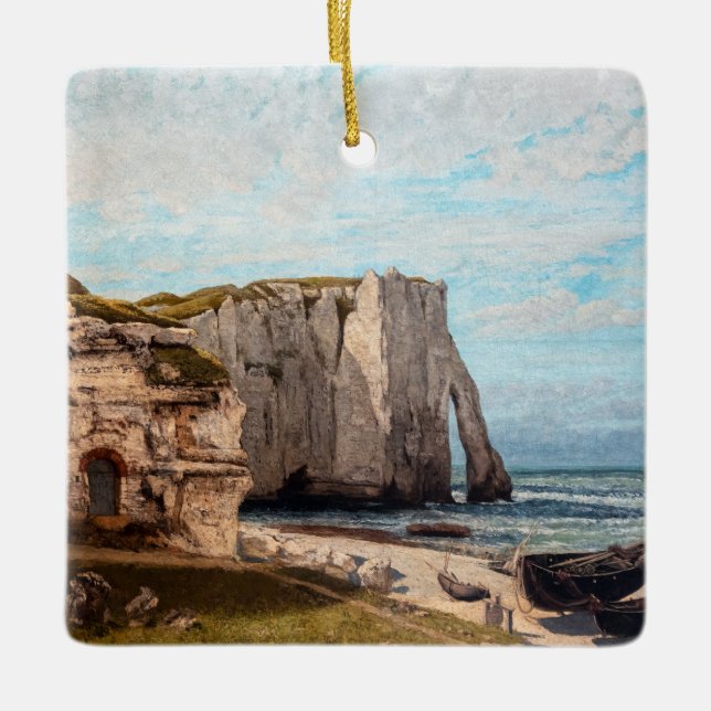 Gustave Courbet - Cliffs at Etretat after Storm Ceramic Ornament (Front)