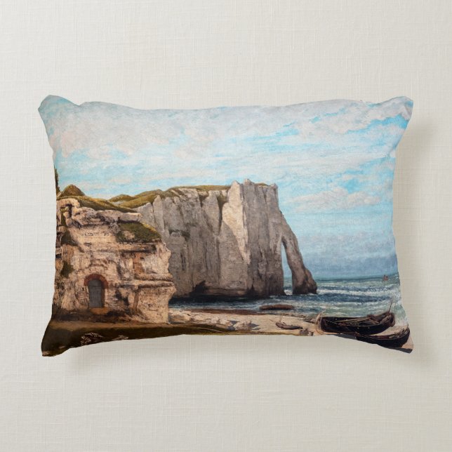 Gustave Courbet - Cliffs at Etretat after Storm Decorative Cushion (Front)