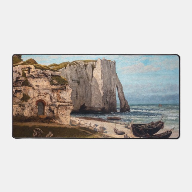 Gustave Courbet - Cliffs at Etretat after Storm Desk Mat (Front)