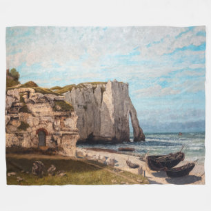 Gustave Courbet - Cliffs at Etretat after Storm Fleece Blanket