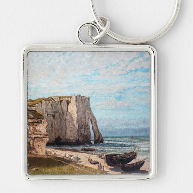 Gustave Courbet - Cliffs at Etretat after Storm Key Ring (Front)