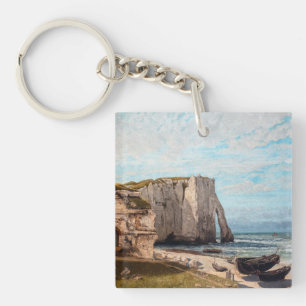Gustave Courbet - Cliffs at Etretat after Storm Key Ring