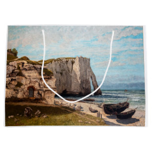 Gustave Courbet - Cliffs at Etretat after Storm Large Gift Bag