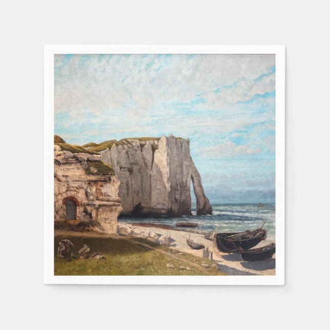 Gustave Courbet - Cliffs at Etretat after Storm Napkin (Front)