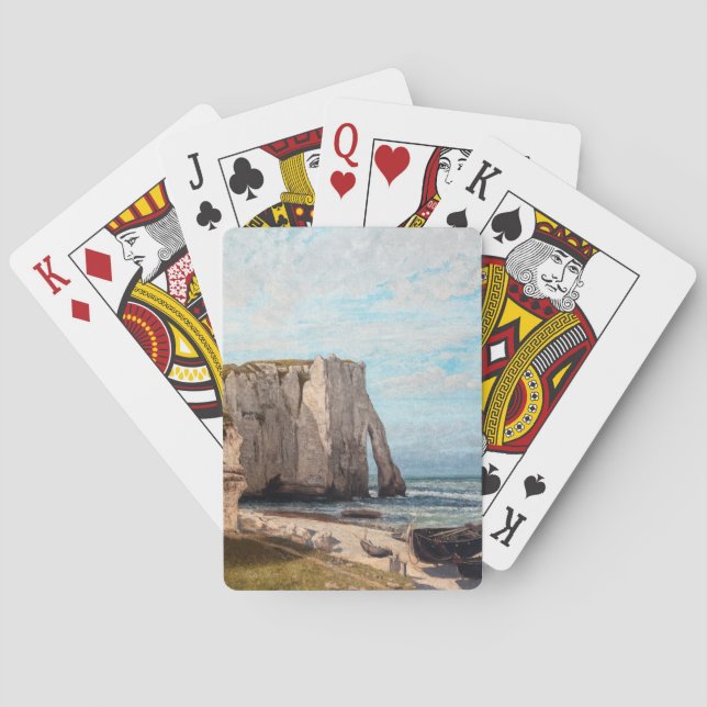 Gustave Courbet - Cliffs at Etretat after Storm Playing Cards (Back)