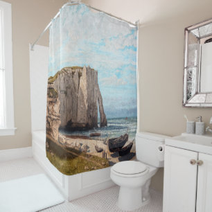 Gustave Courbet - Cliffs at Etretat after Storm Shower Curtain