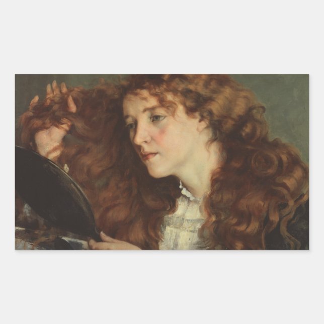 Gustave Courbet - Jo, the Beautiful Irish Girl Rectangular Sticker (Front)