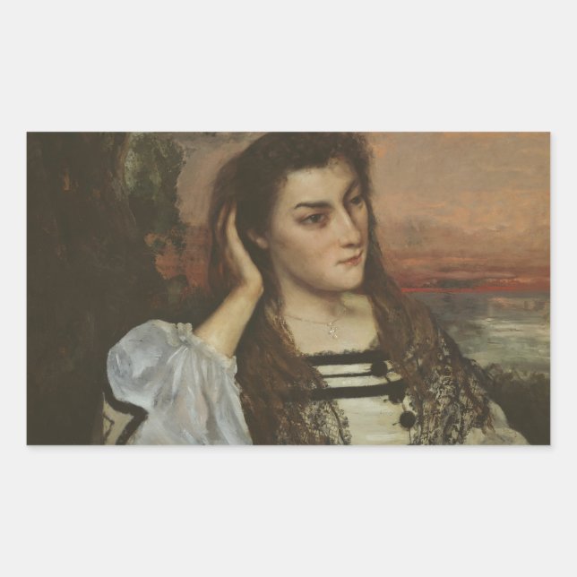 Gustave Courbet - Reverie Rectangular Sticker (Front)