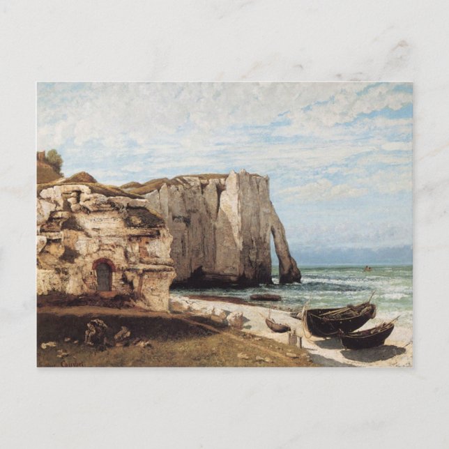 Gustave Courbet - The cliffs at etretat after the Postcard (Front)