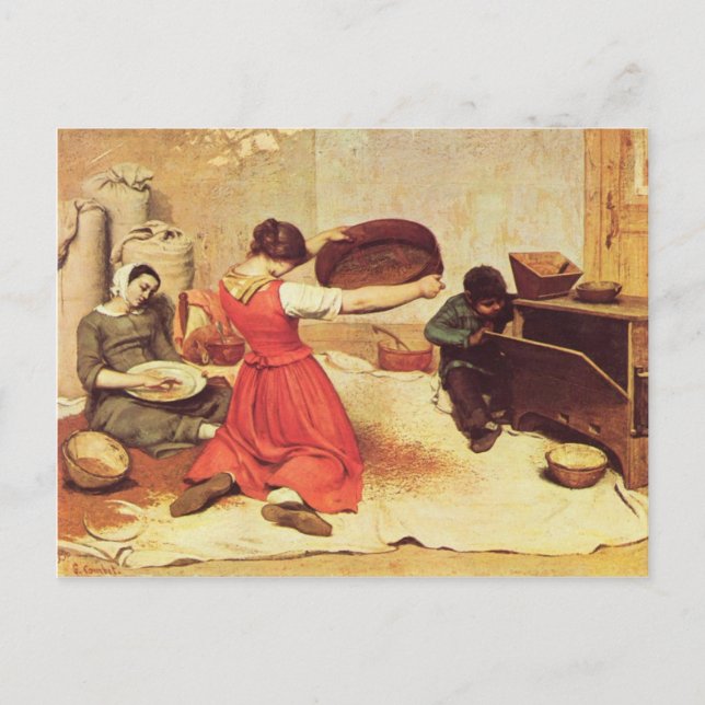 Gustave Courbet - The grain sifters Postcard (Front)
