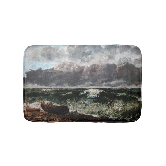 Gustave Courbet - The Stormy Sea / The Wave Bath Mat (Front)