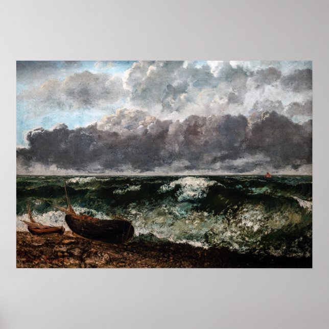 Gustave Courbet - The Stormy Sea / The Wave Poster (Front)