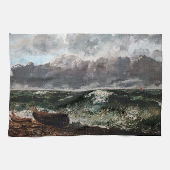Gustave Courbet - The Stormy Sea / The Wave Tea Towel (Horizontal)
