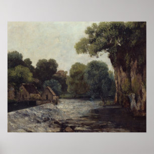 Gustave Courbet - The Weir at the Mill Poster