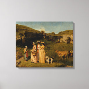 Gustave Courbet - Young Ladies of the Village Canvas Print