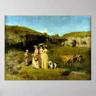 Gustave Courbet Young Ladies of the Village Poster